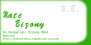 mate bizony business card